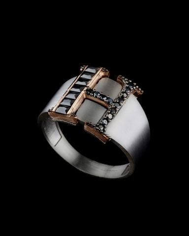 Harfli Taşlı Yüzük-H