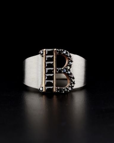 Harfli Taşlı Yüzük-B