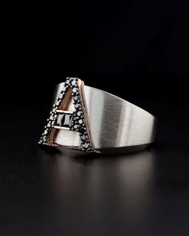 Harfli Taşlı Yüzük-A