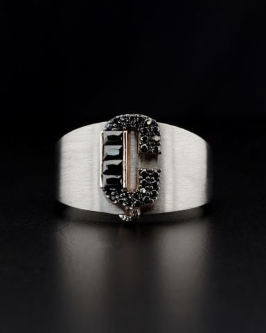 Harfli Taşlı Yüzük-Ç