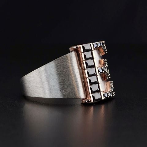 Harfli Taşlı Yüzük-E