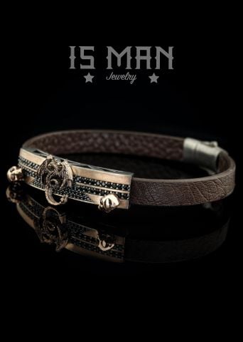 Ejderha Ve Kurukafa Figürlü Bileklik