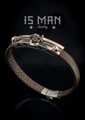 Ejderha Ve Kurukafa Figürlü Bileklik