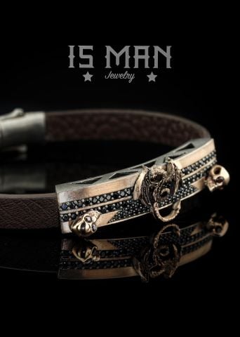 Ejderha Ve Kurukafa Figürlü Bileklik