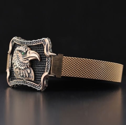 Kartal Figürlü Gümüş Bileklik