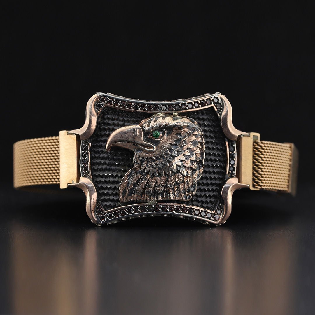 Kartal Figürlü Gümüş Bileklik