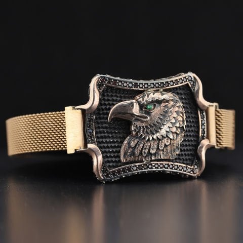 Kartal Figürlü Gümüş Bileklik