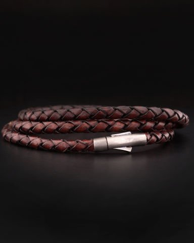 Örgü Kordon Dolama Gümüş Bileklik