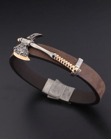 Balta Figürlü Gümüş Bileklik