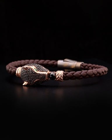 Üç Boyutlu Panter Gümüş Bileklik