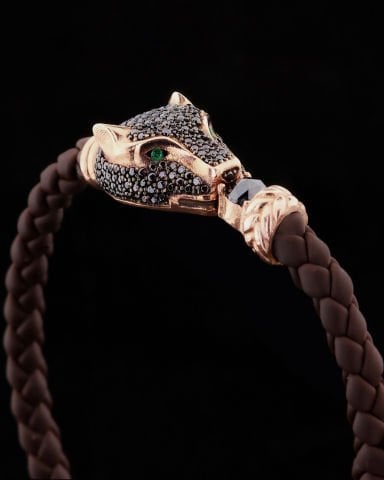 Üç Boyutlu Panter Gümüş Bileklik