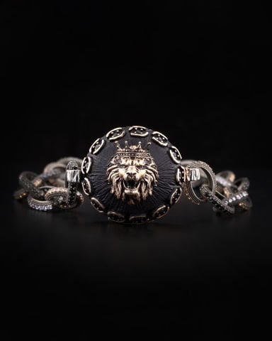 Aslan Figürlü Gümüş Bileklik