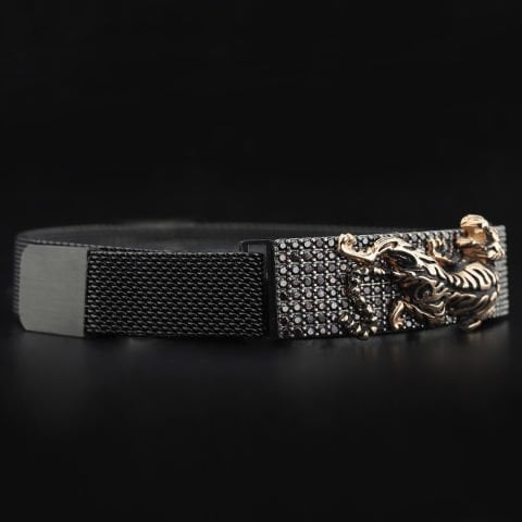 Jaguar Figürlü Gümüş Bileklik