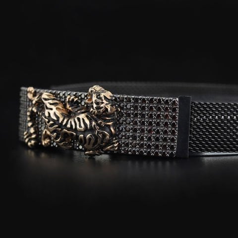 Jaguar Figürlü Gümüş Bileklik