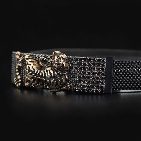 Jaguar Figürlü Gümüş Bileklik