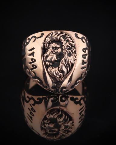 Aslan Figürlü 1299 Osmanlı Zihgir Yüzük