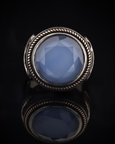 Mavi Kalsedon Taşlı Yüzük