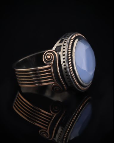 Mavi Kalsedon Taşlı Yüzük