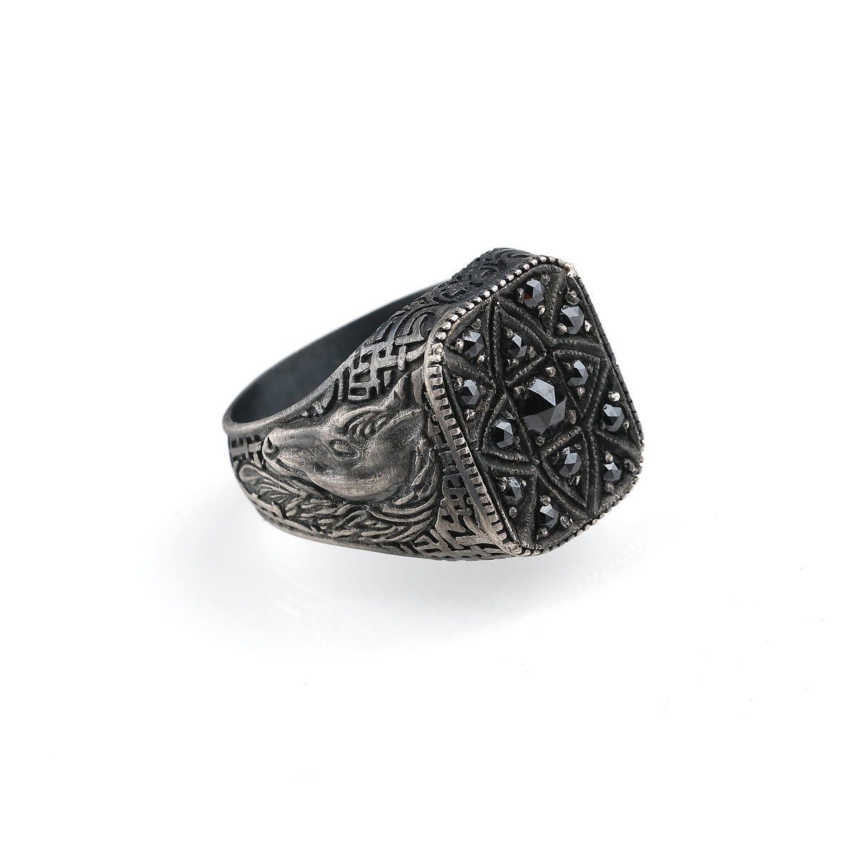 Oyma At Figürlü Yüzük