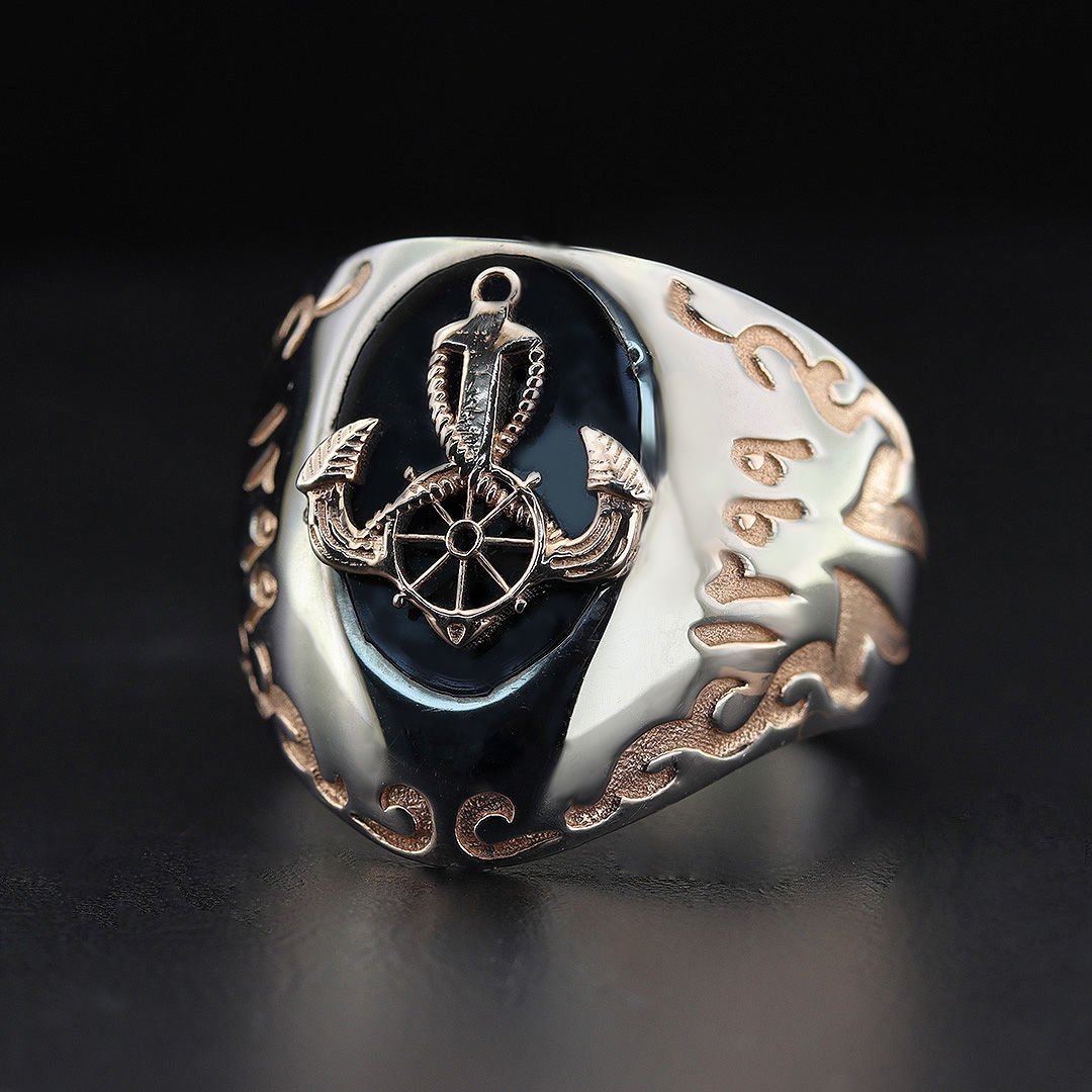 Çapa Figürlü Gümüş Zihgir