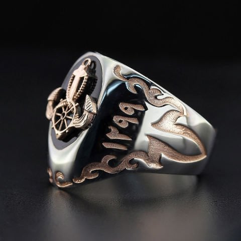 Çapa Figürlü Gümüş Zihgir