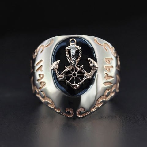 Çapa Figürlü Gümüş Zihgir