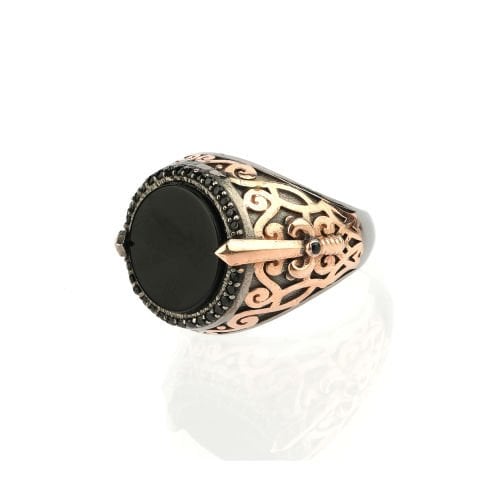 Onix Taşlı Kılıç Figürlü Yüzük 311