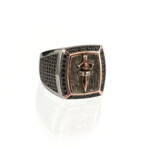 Kılıç Figürlü Dikdörtgen Form Yüzük 317