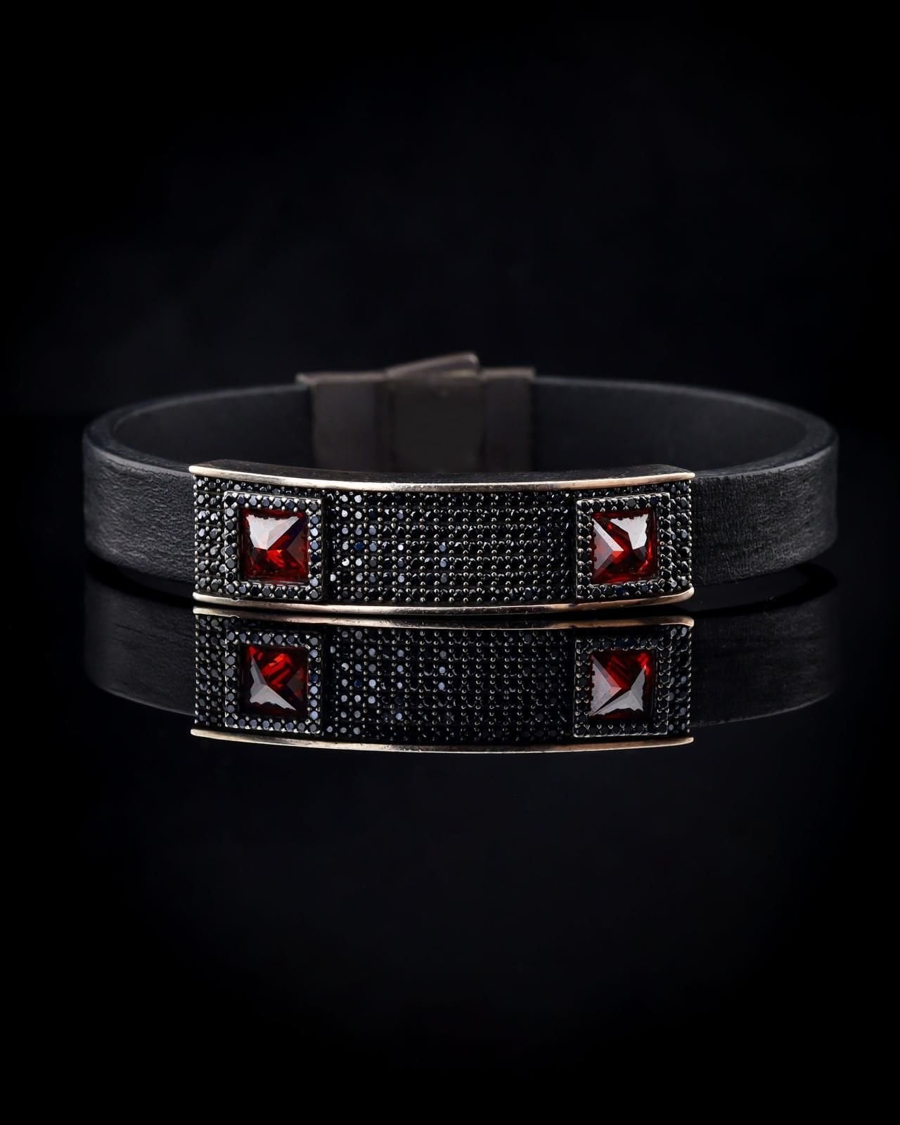 Deri Kordon Taş İşli Bileklik