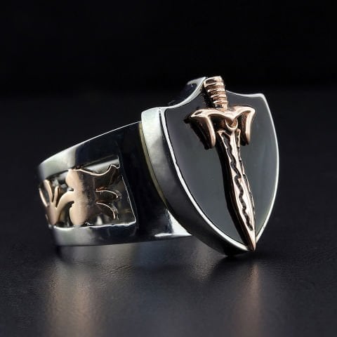 Kılıç ve Kalkan Figürlü Yüzük 299