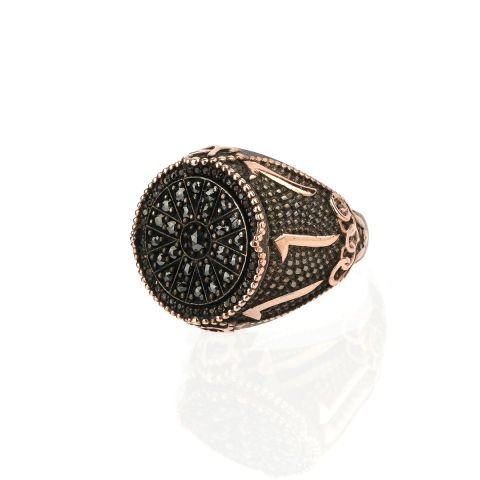 Allah ve Muhammed Yazılı Elmas Taşlı Yüzük