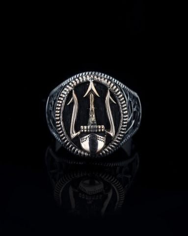 Okyanus Ve Deprem Tanrısı Poseidon Asası Figürlü Yüzük