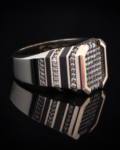 Siyah Mineli Taşlı Yüzük