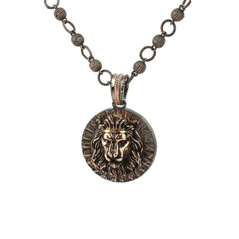 Viking Takvimi ve Altın Aslan Figürlü Kolye