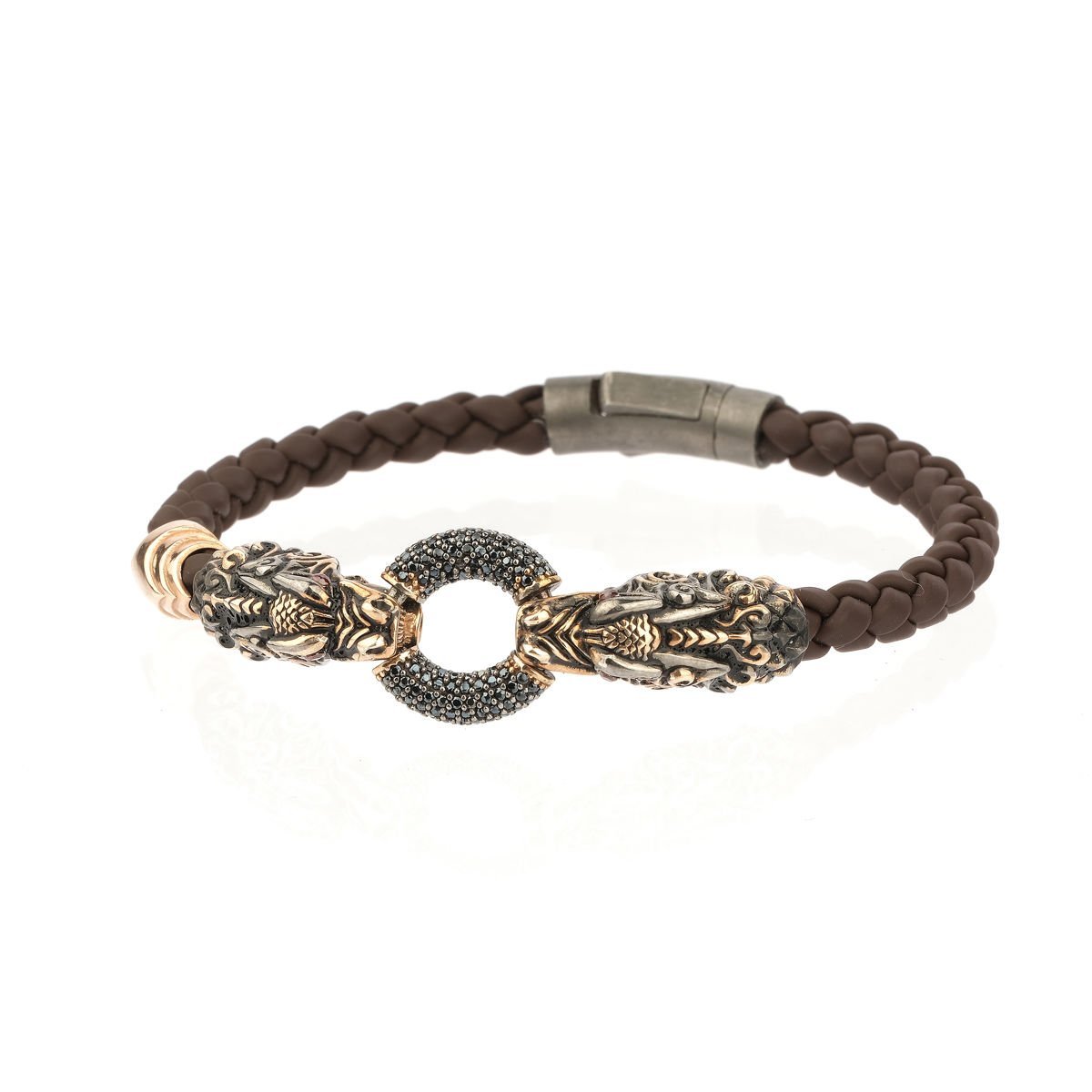 Çift Ejderha Başı Figürlü Bileklik