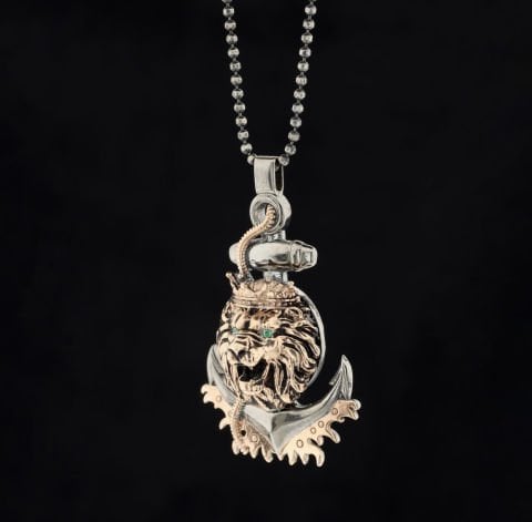 Aslan Kral Ve Çapa Figürlü Kolye