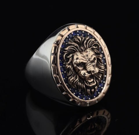 Aslan Figürlü Gümüş Yüzük