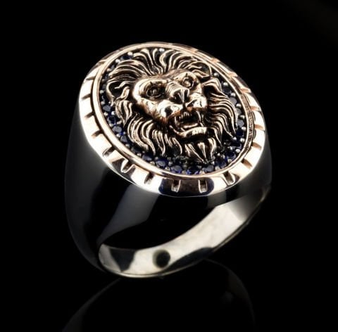 Aslan Figürlü Gümüş Yüzük