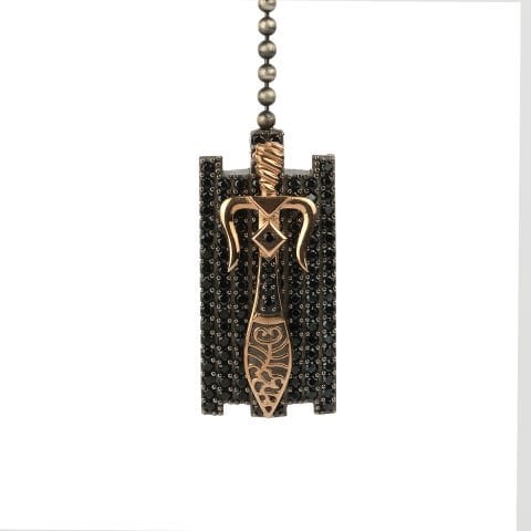 Fleur de Lis ve Kılıç Figürlü Kolye