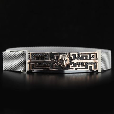 Kaplan Figürlü Çelik Kordon Bileklik