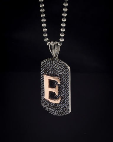 Harfli Taşlı Kolye-E