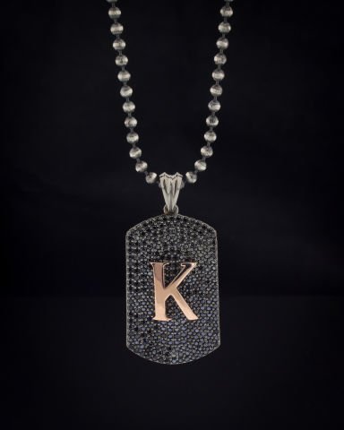 Harfli Taşlı Kolye-K