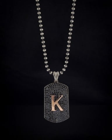 Harfli Taşlı Kolye-K