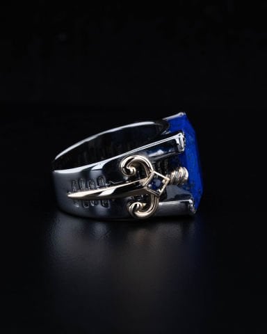 Kılıç Figürlü Lapis Taşı Yüzük