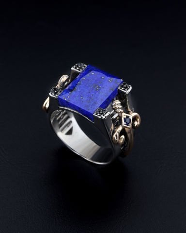 Kılıç Figürlü Lapis Taşı Yüzük
