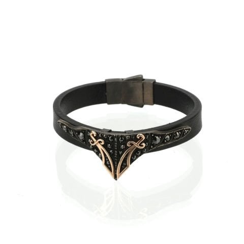 Çift Kılıç Figürlü Gümüş Bileklik