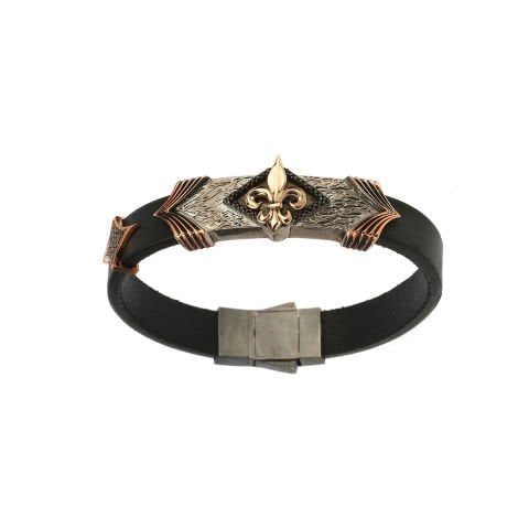 Fleur de Lis Figürlü Gümüş Bileklik