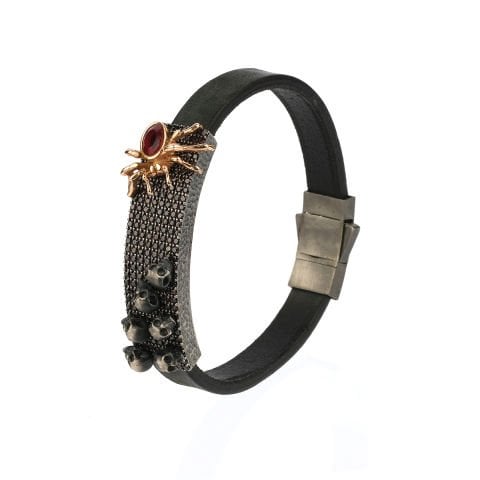 Örümcek ve Kuru Kafa Figürlü Bileklik