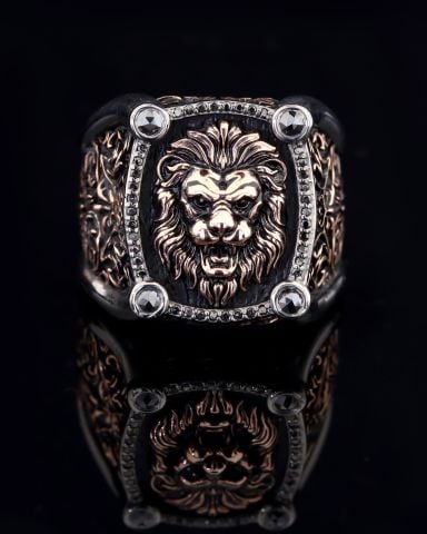 Altın, Elmas, Pırlanta İşli Aslan Yüzük