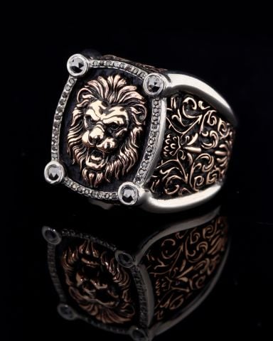 Altın, Elmas, Pırlanta İşli Aslan Yüzük